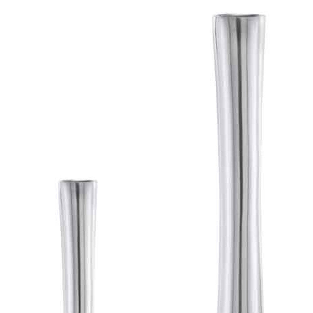 Buffed Silver Hole Set of 2 Vases By Homeroots