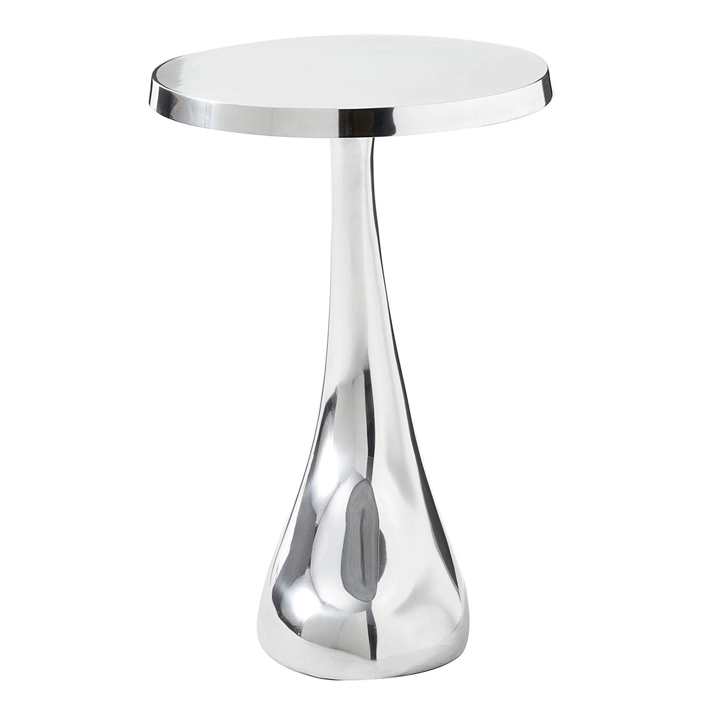 Buffed Aluminum Curve Side End Table By Homeroots | End Tables | Modishstore - 3