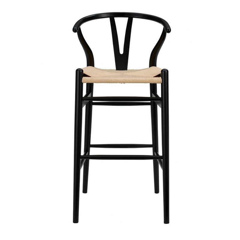 42" Black Solid Wood and Natural Counter Stool By Homeroots | Counter Stools | Modishstore