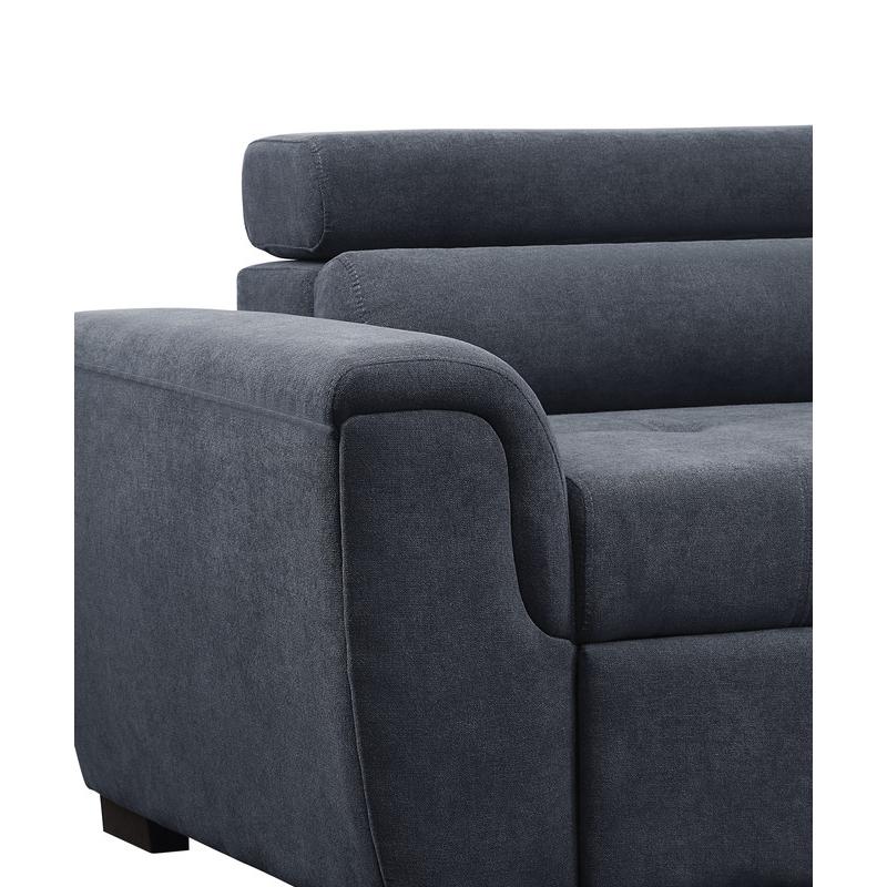 Haris Dark Gray Fabric Sleeper Sofa Sectional with Adjustable Headrest and Storage Ottoman By Lilola Home | Sofas | Modishstore-4
