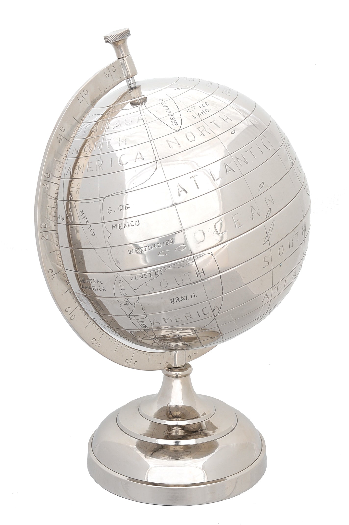 Alum Globe Inches By Homeroots | Sculptures | Modishstore - 2