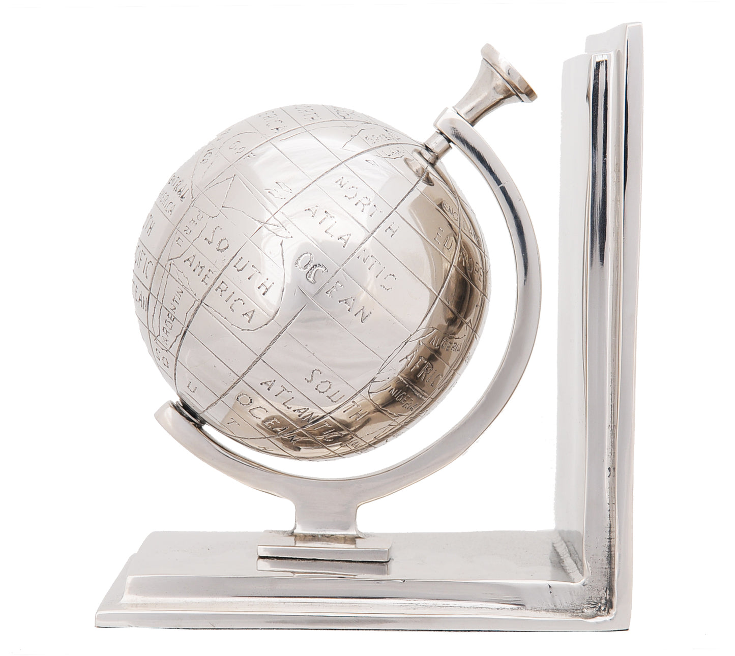 Alum Globe Bookend Set Of Two By Homeroots | Sculptures | Modishstore - 4