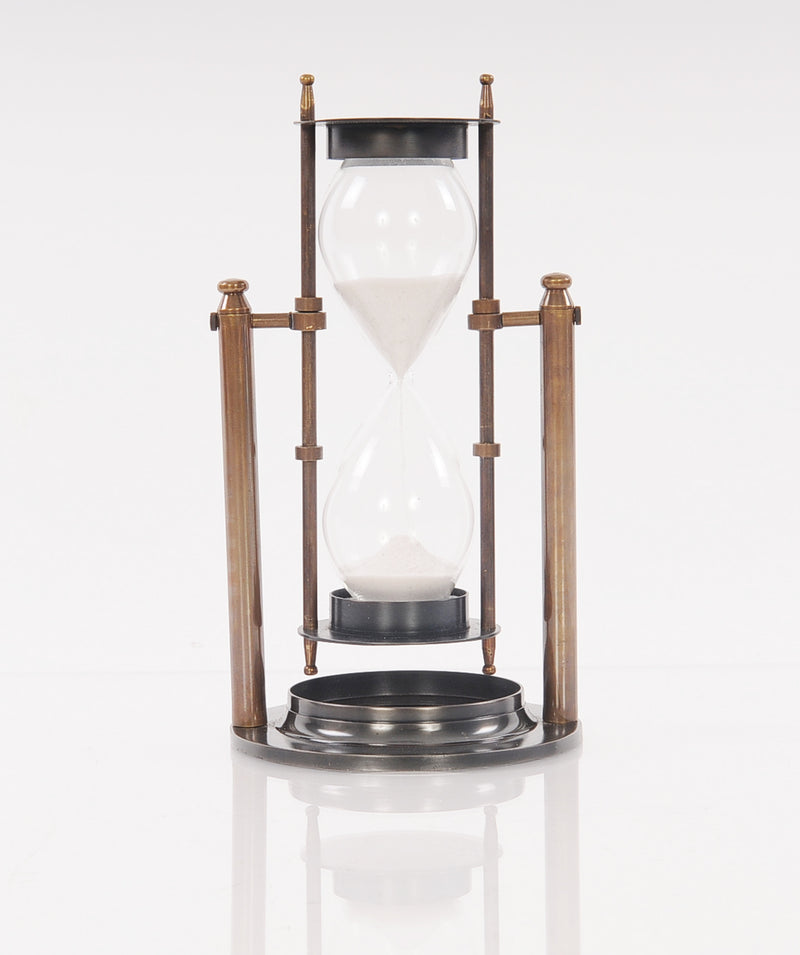 Brass Revolving Sandtimer By Homeroots | Sculptures | Modishstore