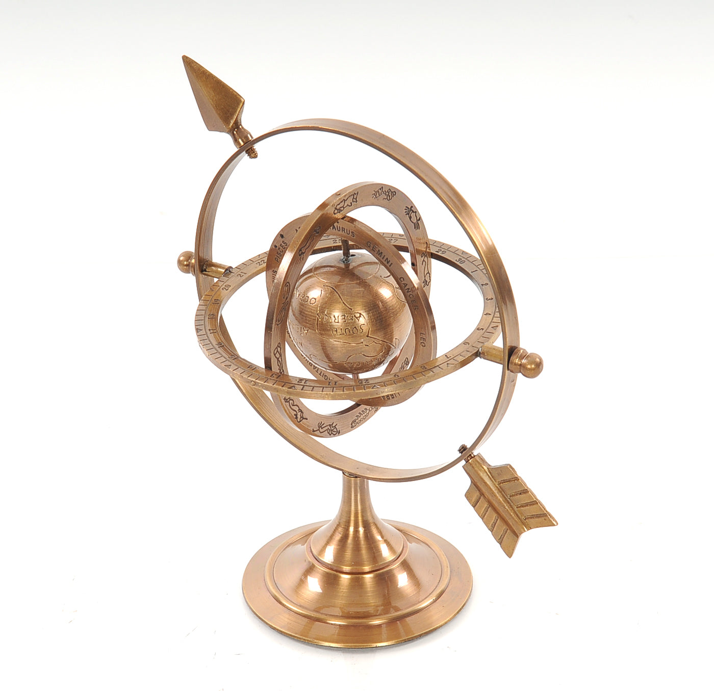 Brass Armillary By Homeroots | Sculptures | Modishstore - 5