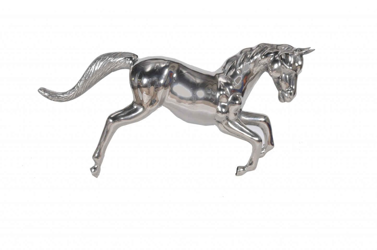 Large Silver Horse Statue By Homeroots | Animals & Pets | Modishstore - 2