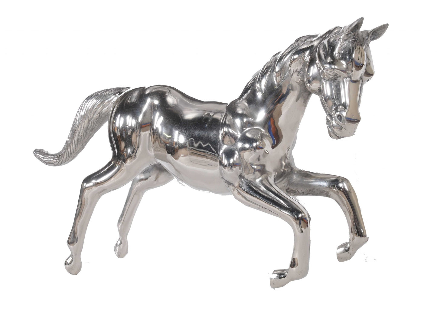 Large Silver Horse Statue By Homeroots | Animals & Pets | Modishstore - 4