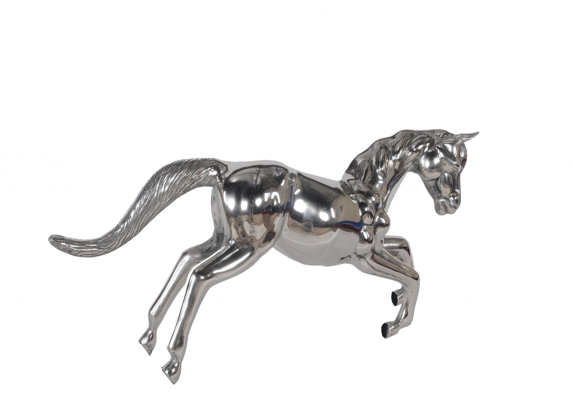 Large Silver Horse Statue By Homeroots | Animals & Pets | Modishstore - 5