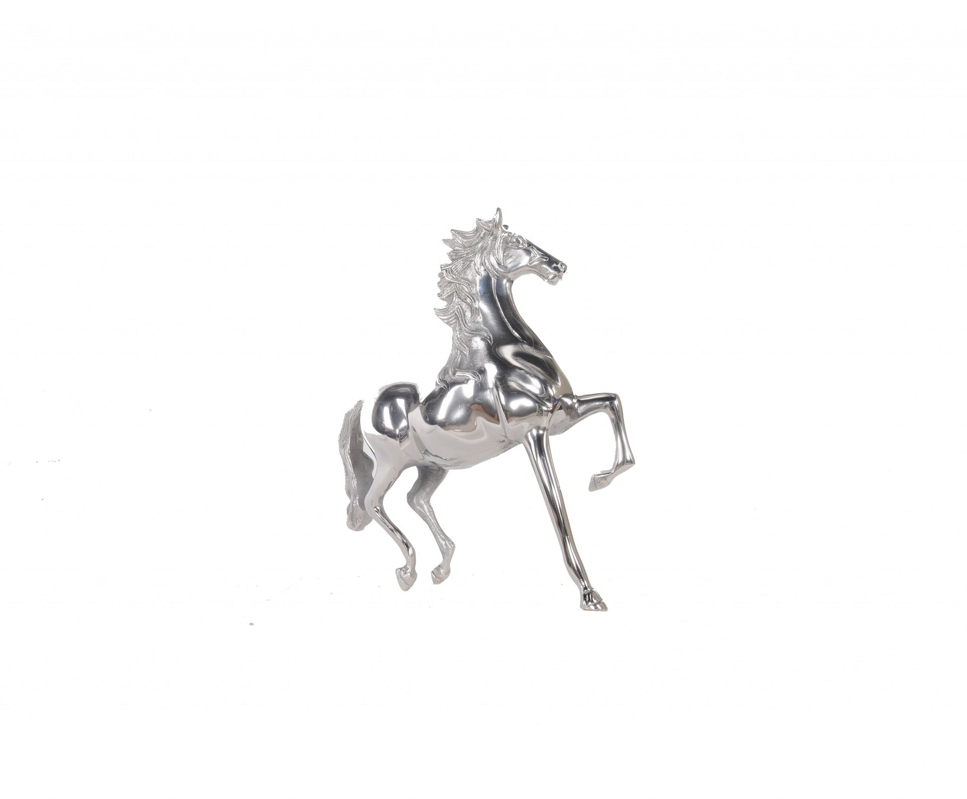 Nickel Plated Aluminum Horse Sculpture By Homeroots | Animals & Pets | Modishstore - 2