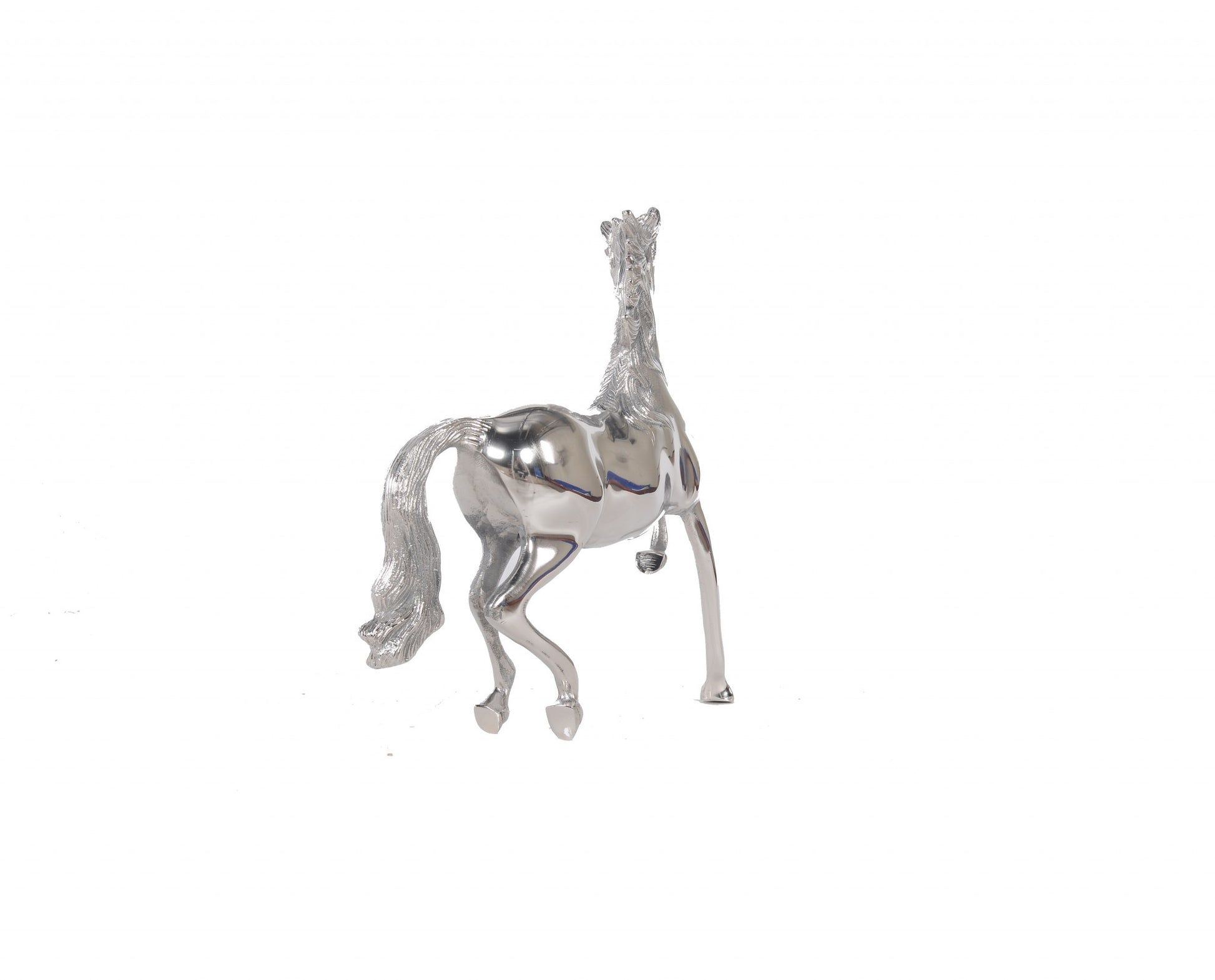 Nickel Plated Aluminum Horse Sculpture By Homeroots | Animals & Pets | Modishstore - 5