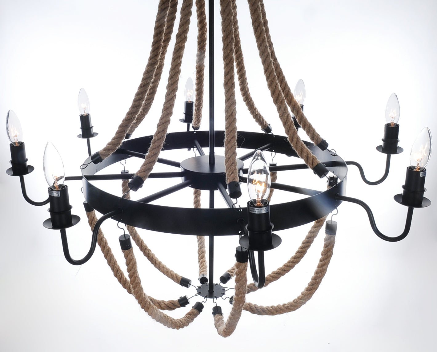 Bulbs Large Rope Pendant Lamp By Homeroots | Pendant Lamps | Modishstore - 3