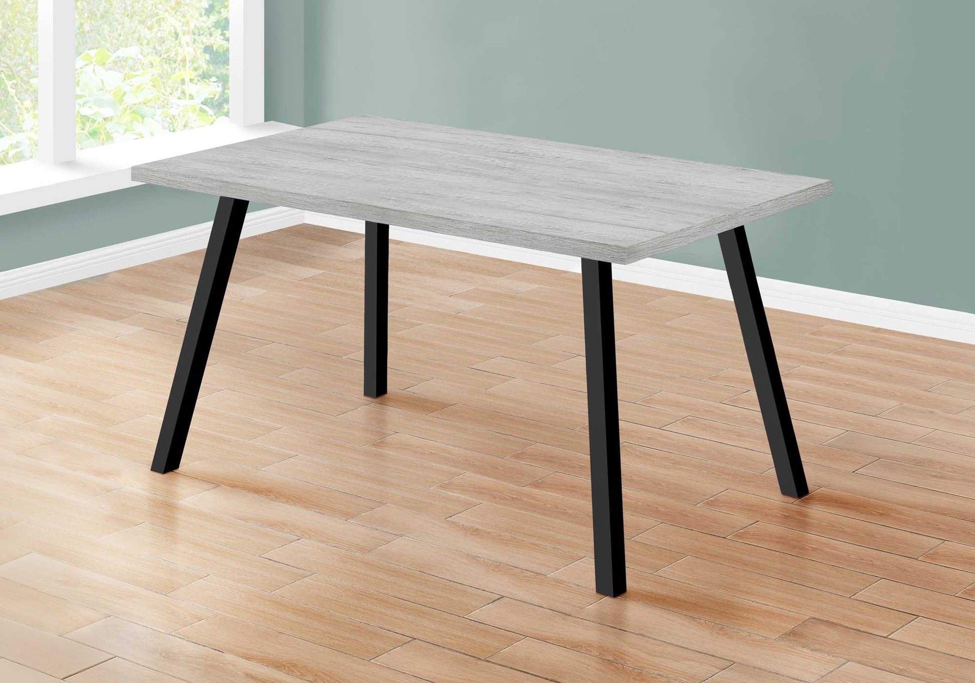 Grey Black Metal Dining Table By Homeroots | Dining Tables | Modishstore