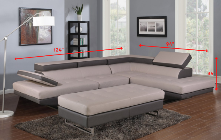 Twoto Tone Sectional RAF By Homeroots | Sectional | Modishstore - 4