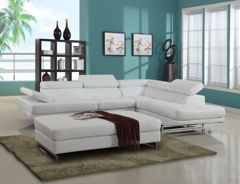 White Sectional RAF By Homeroots | Sectional | Modishstore