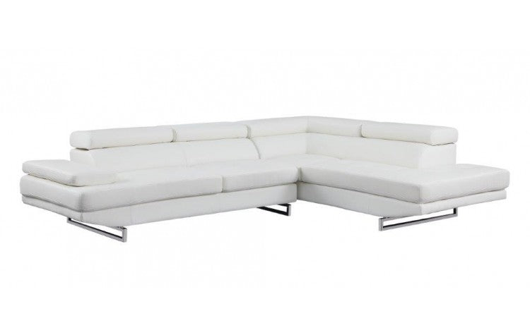 White Sectional RAF By Homeroots | Sectional | Modishstore - 2