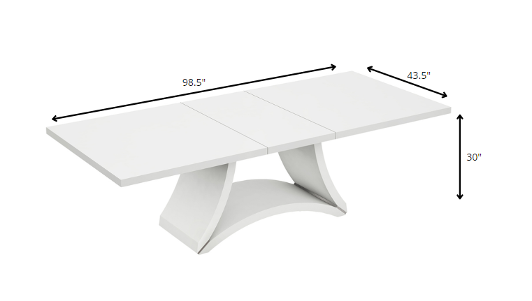 White Dining Table And Chair Set By Homeroots | Dining Tables | Modishstore - 4