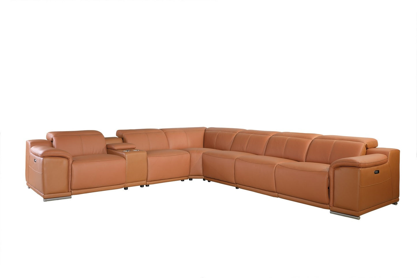 Camel Power Reclining 7PC Sectional By Homeroots - 366352 | Sectional | Modishstore - 2