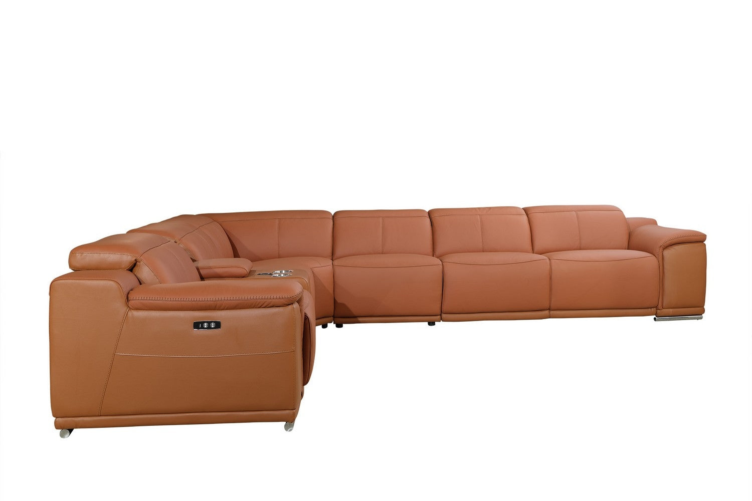 Camel Power Reclining 7PC Sectional By Homeroots - 366352 | Sectional | Modishstore - 3