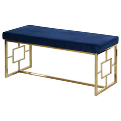 Blue and Gold Stainless Steel Bench By Best Master Furniture