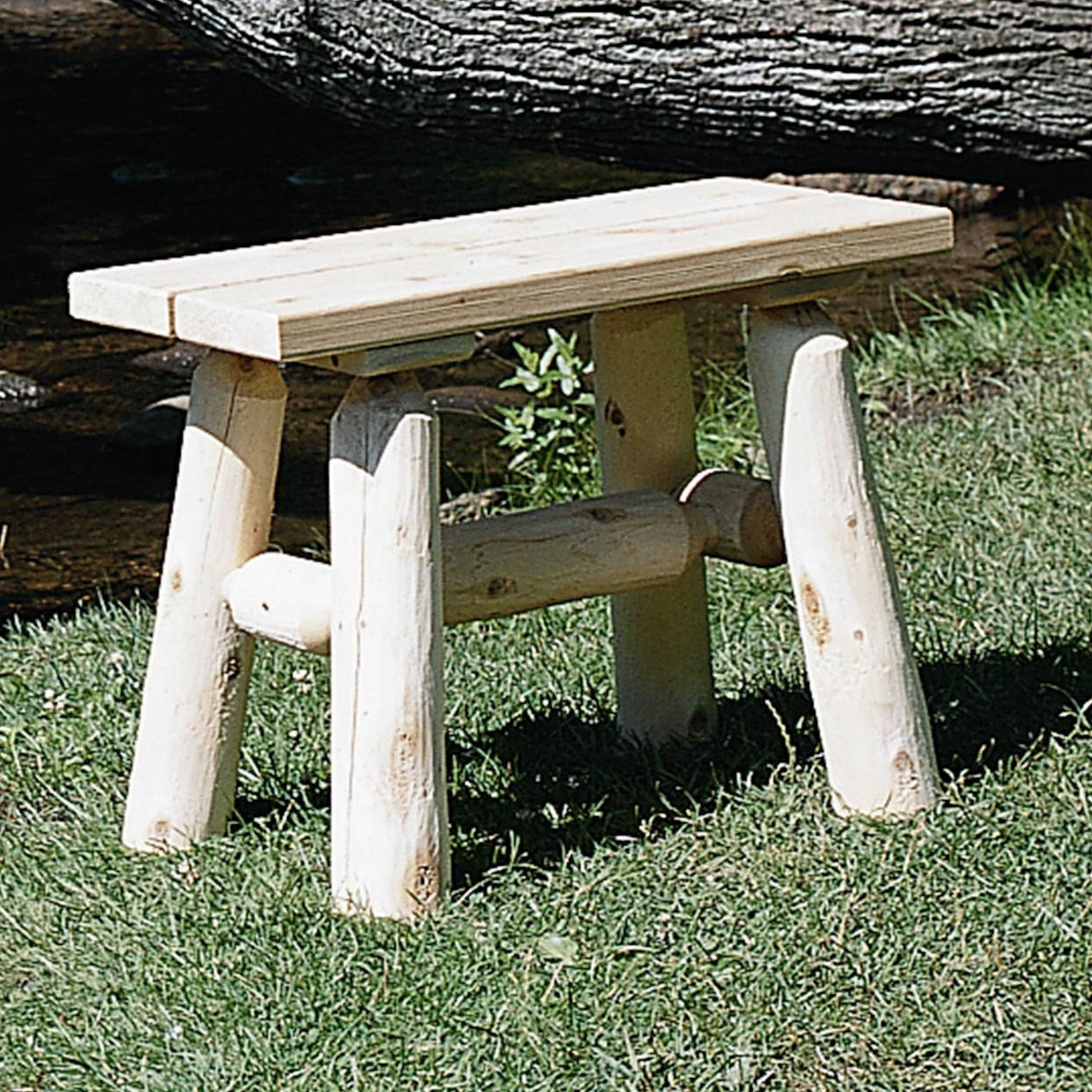 Natural Wood End Bench Pair By Homeroots | Outdoor Stools & Benches | Modishstore