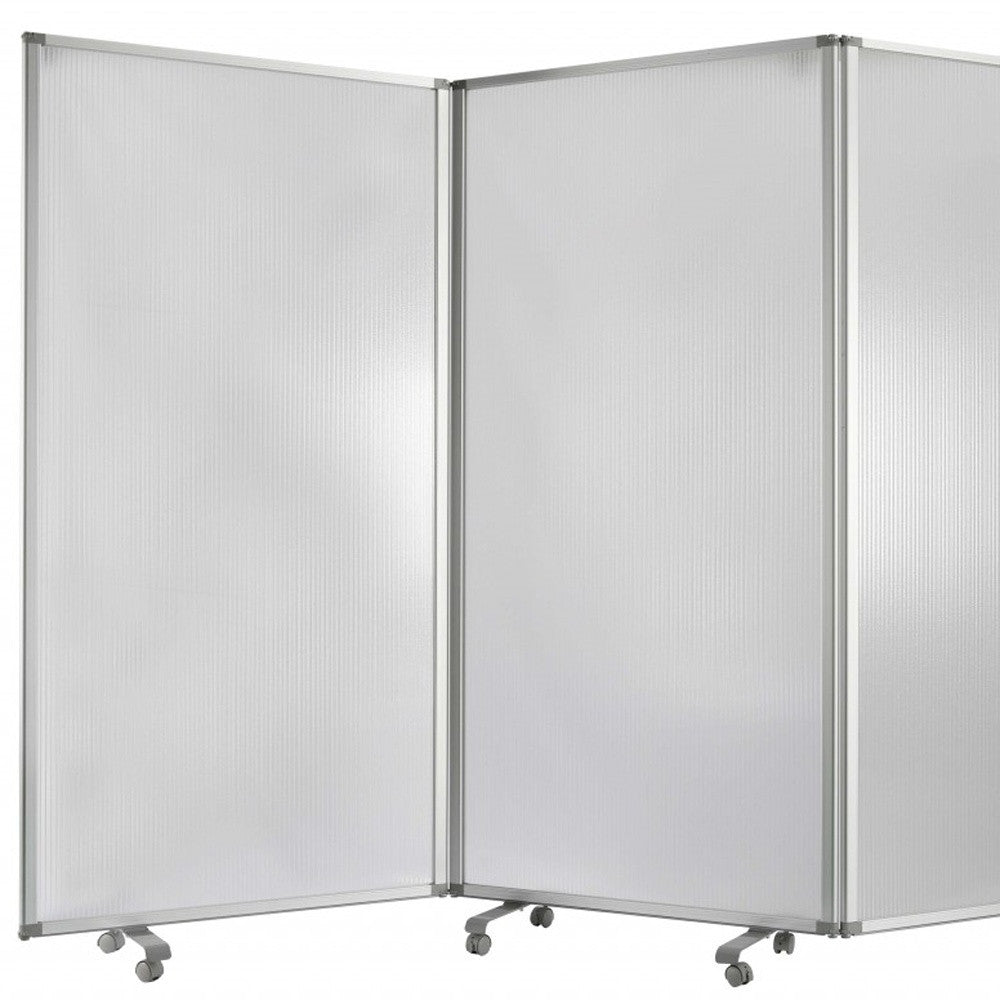 Clear Metal Panel Resilient Screen By Homeroots - 370388 | Room Dividers | Modishstore - 4