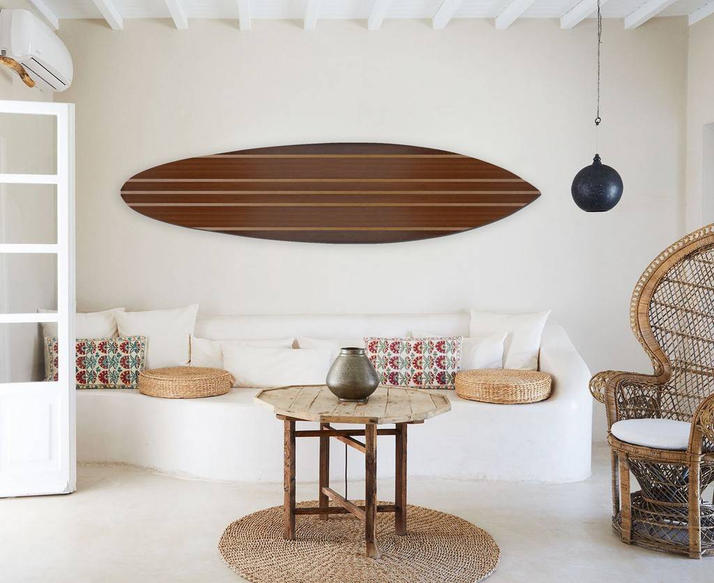 Striped Surfboard Wall Art