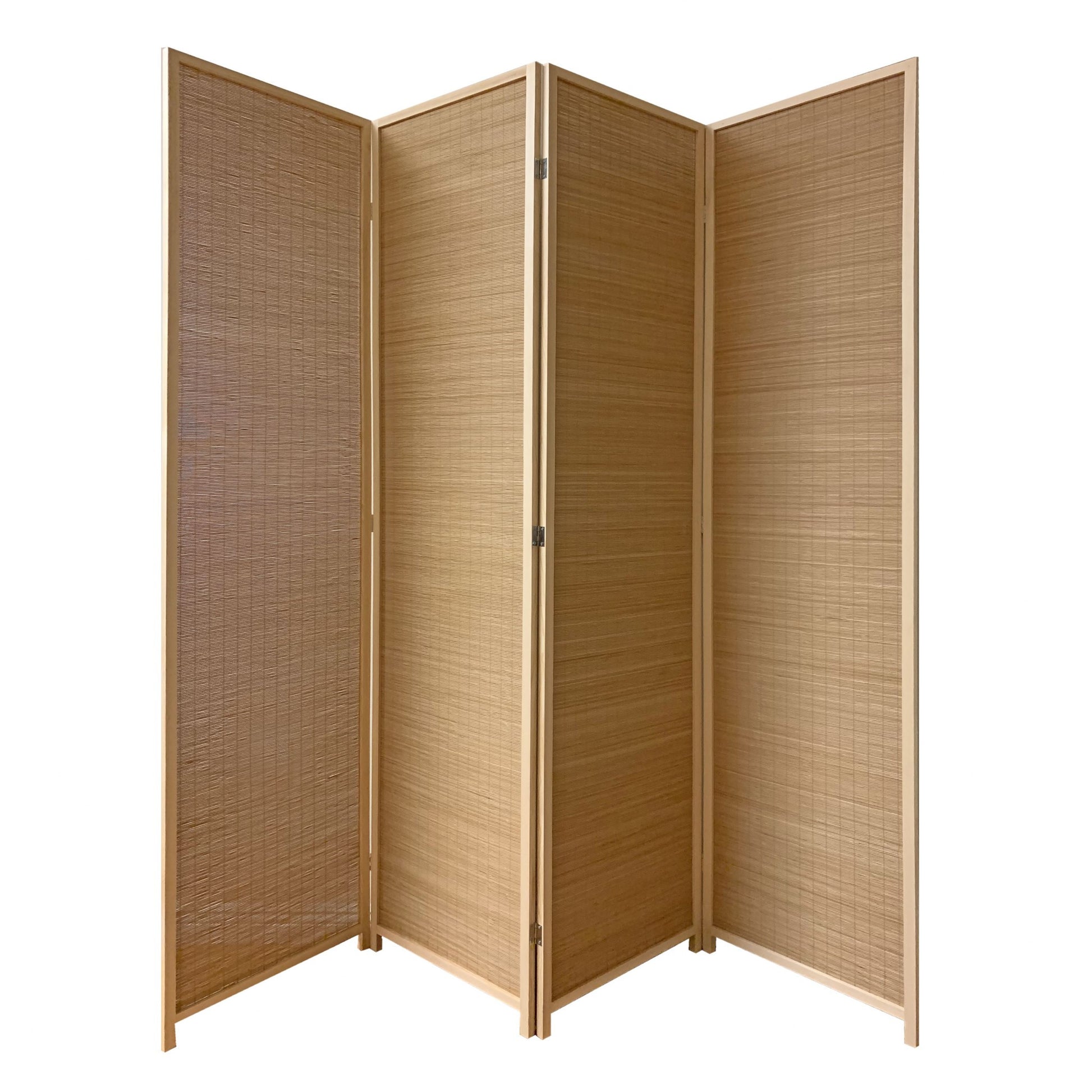 7" Light Bamboo 4 Panel Room Divider Screen By Homeroots | Room Dividers | Modishstore - 2