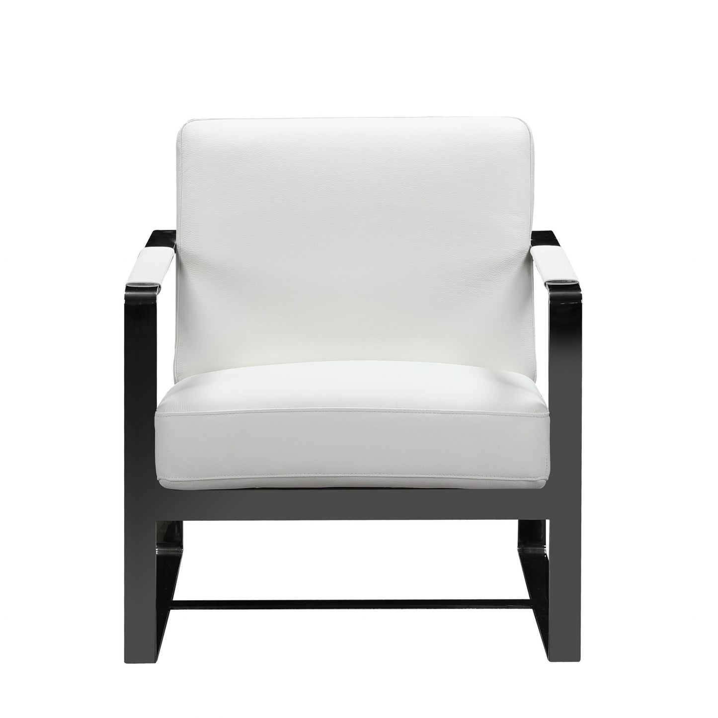 White Leather Accent Chair By Homeroots - 370417 | Accent Chairs | Modishstore - 3