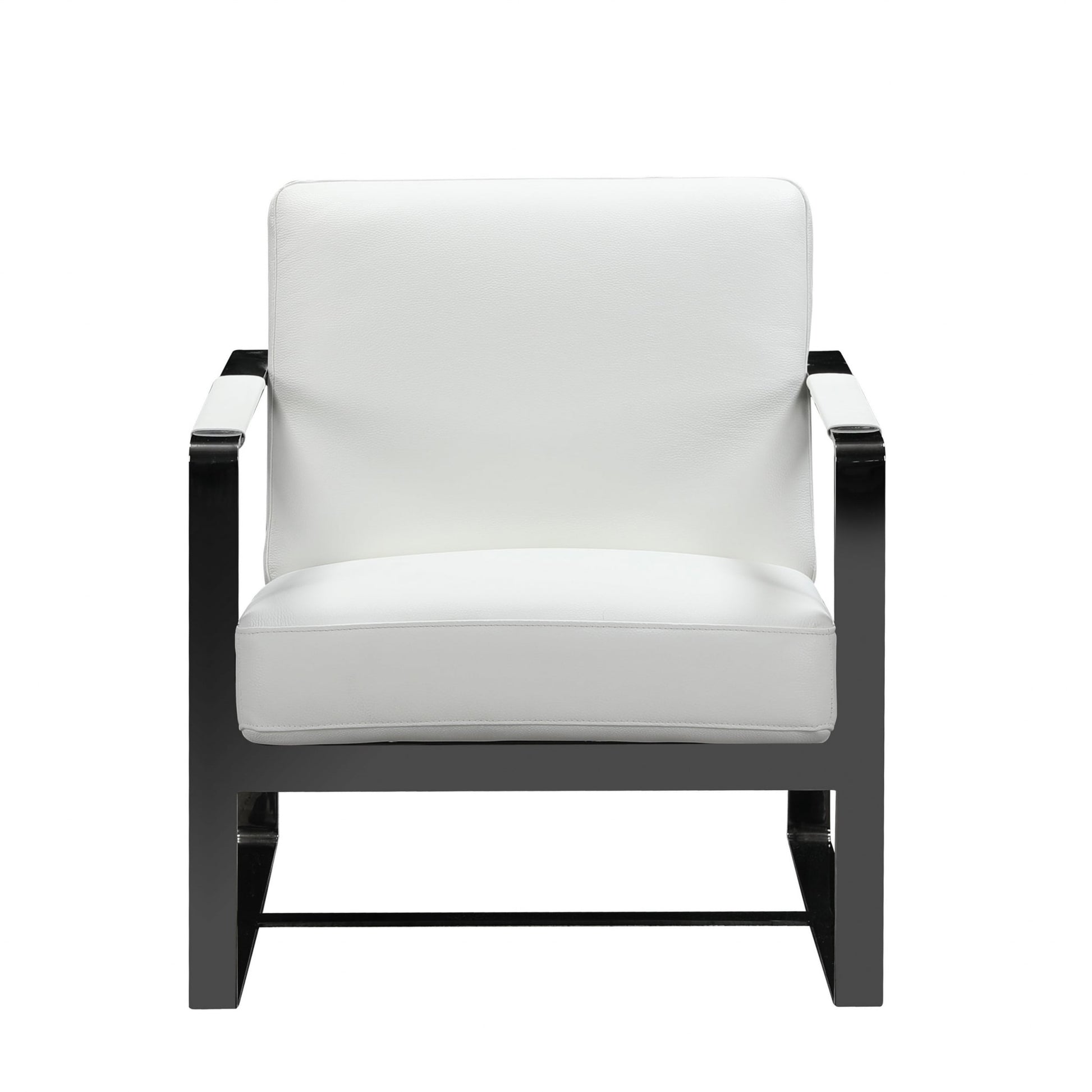 White Leather Accent Chair By Homeroots - 370417 | Accent Chairs | Modishstore - 3