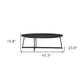 47" Black Manufactured Wood Oval Coffee Table By Homeroots