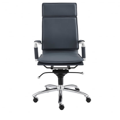 High Back Office Chair in Black with Chromed Steel Base By Homeroots - 370545 | Office Chairs | Modishstore - 6