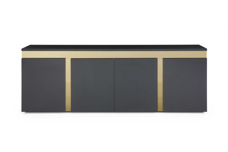 Black Stainless Steel Buffet By Homeroots | Sideboards | Modishstore