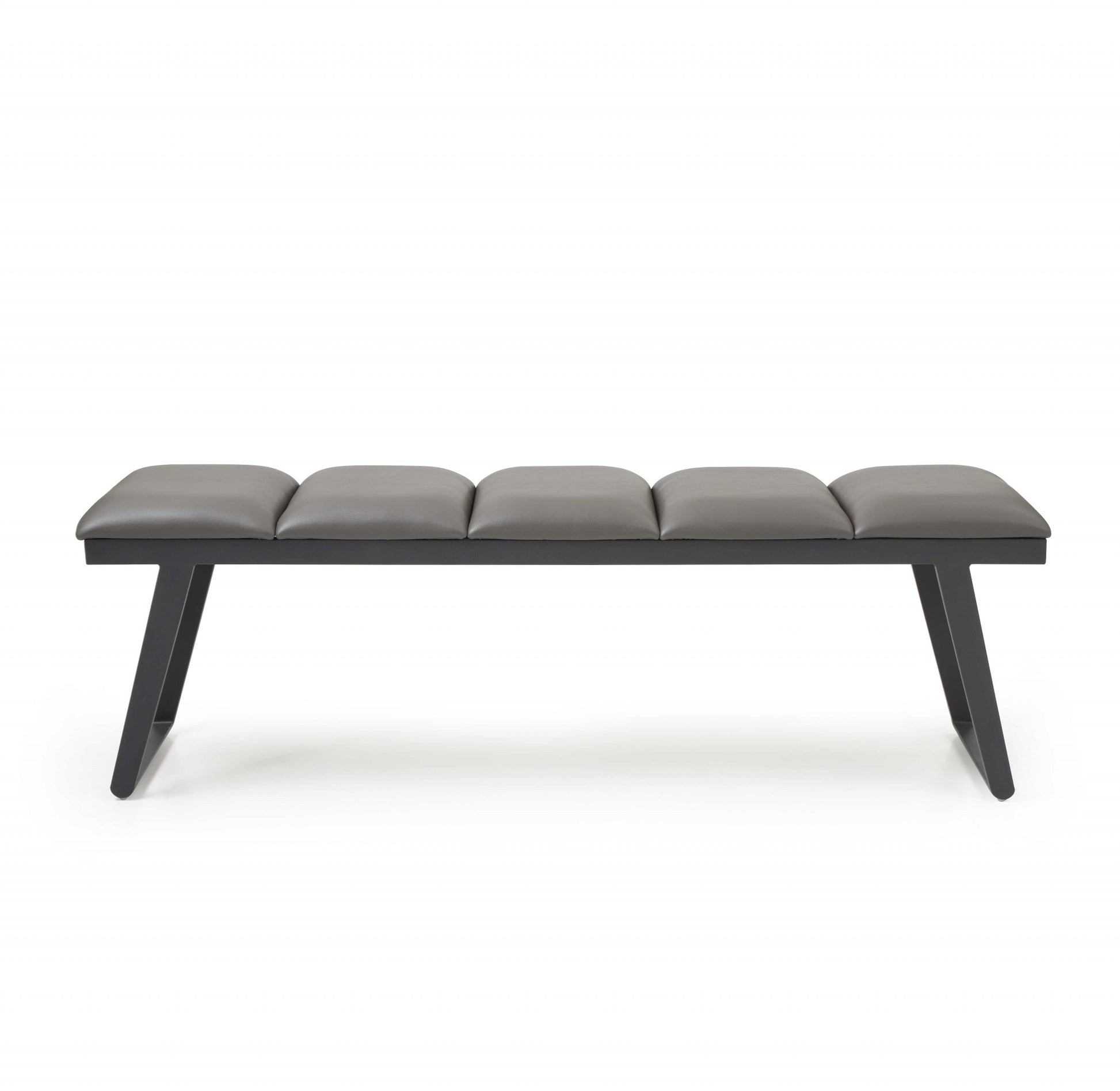 Dark Grey Faux Leather Bench By Homeroots | Benches | Modishstore