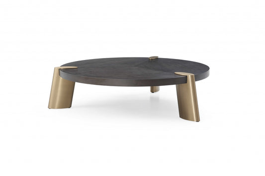 Wenge Veneer Stainless Steel Coffee Table By Homeroots | Coffee Tables | Modishstore