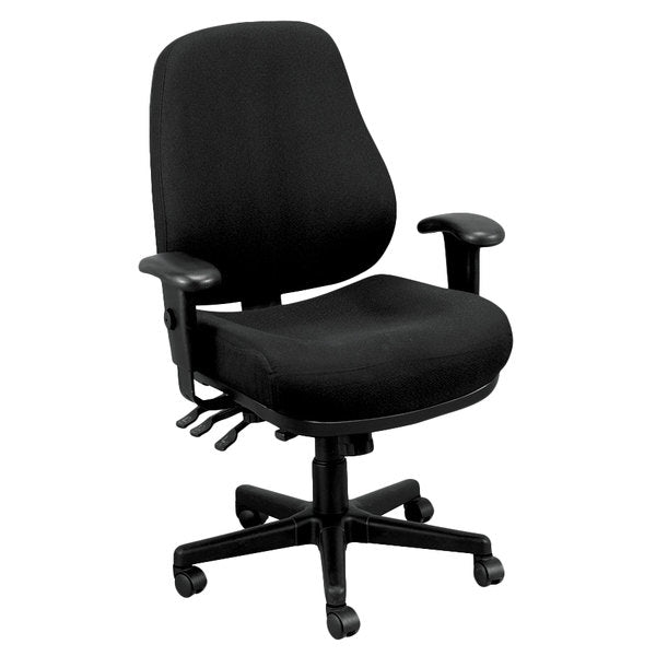 Charcoal Tilt Tension Control Fabric Chair By Homeroots | Office Chairs | Modishstore - 6