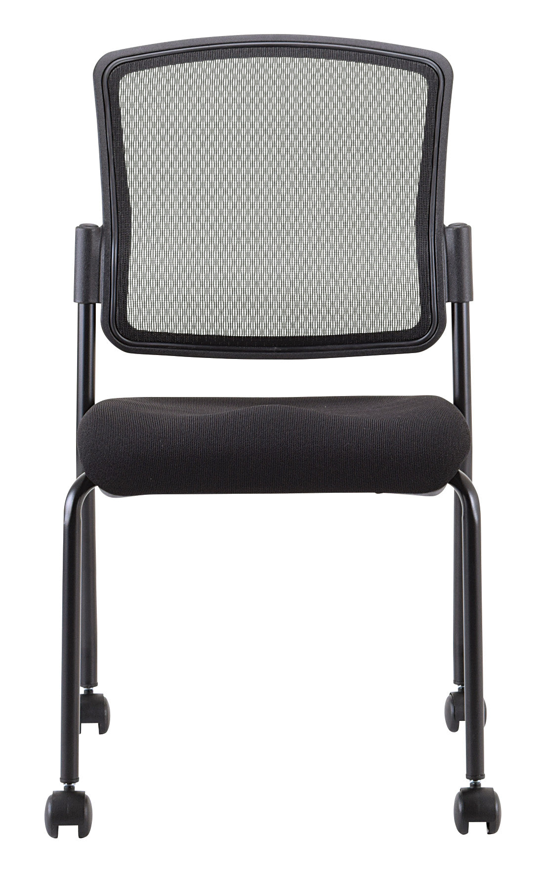 Black Mesh Fabric Rolling Guest Chair By Homeroots | Office Chairs | Modishstore