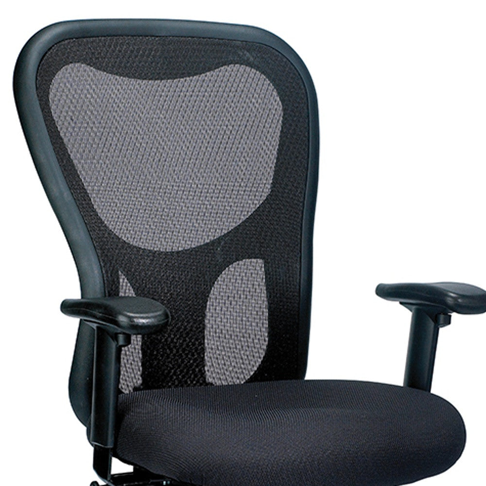 Black Mesh Fabric Chair By Homeroots - 372415 | Office Chairs | Modishstore - 4