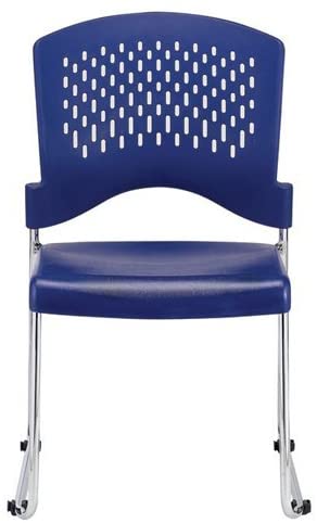 Set of 4 Navy Professional Plastic Guest Chairs By Homeroots | Office Chairs | Modishstore