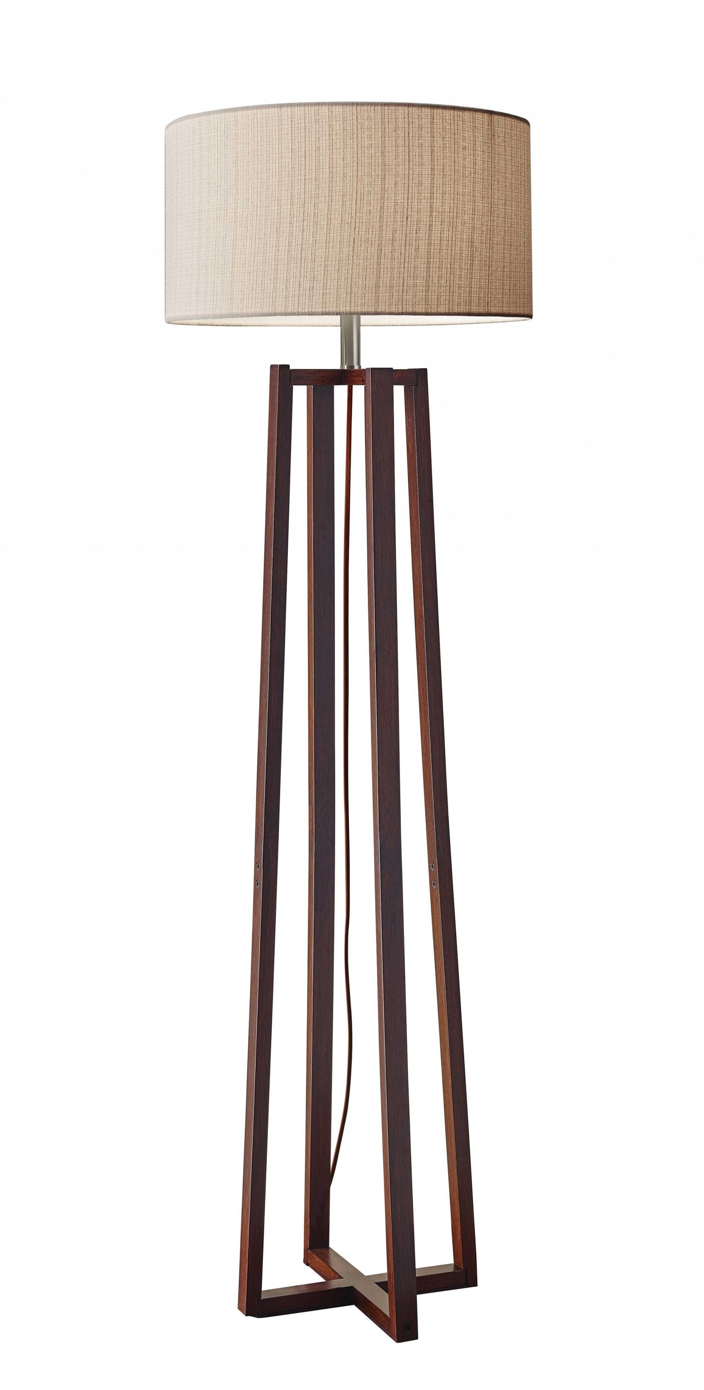 Modern Walnut Birch Wood Floor Lamp By Homeroots | Floor Lamps | Modishstore - 2