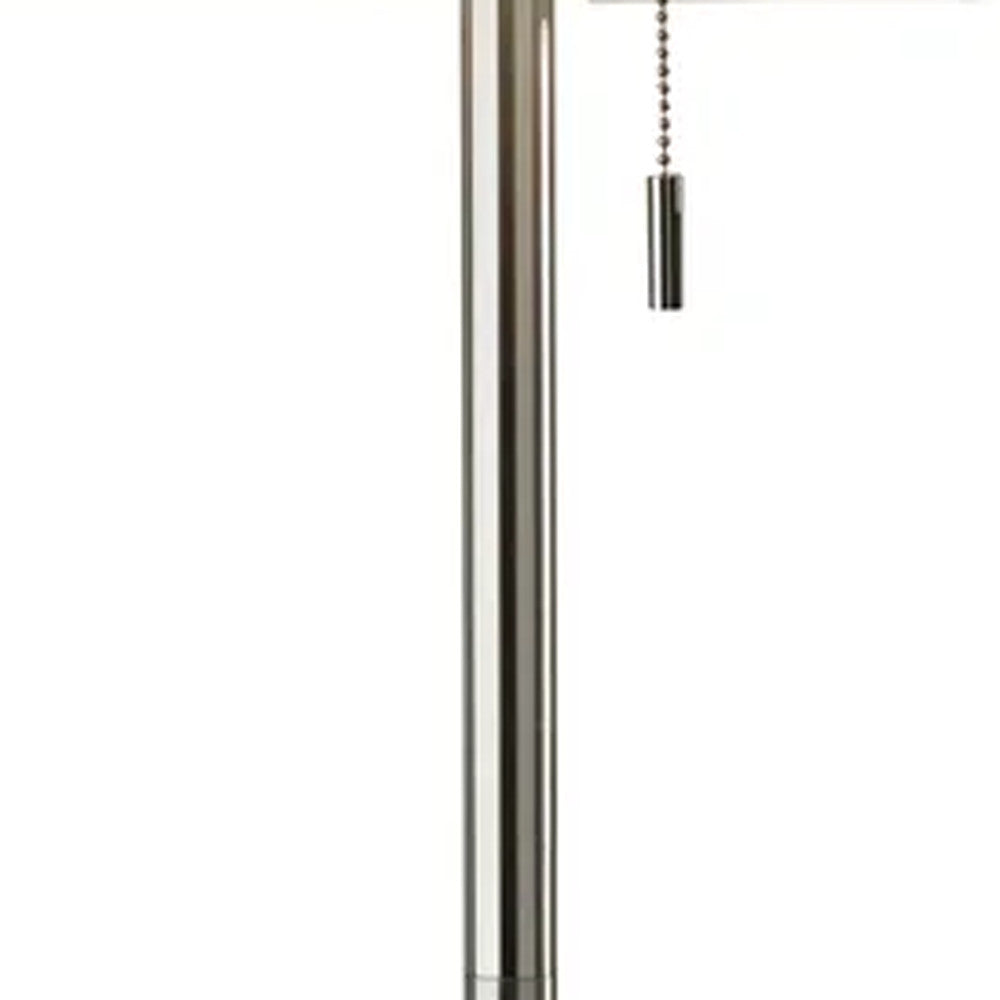 Floor Lamp Brushed Steel Metal Teardrop Base By Homeroots | Floor Lamps | Modishstore - 3