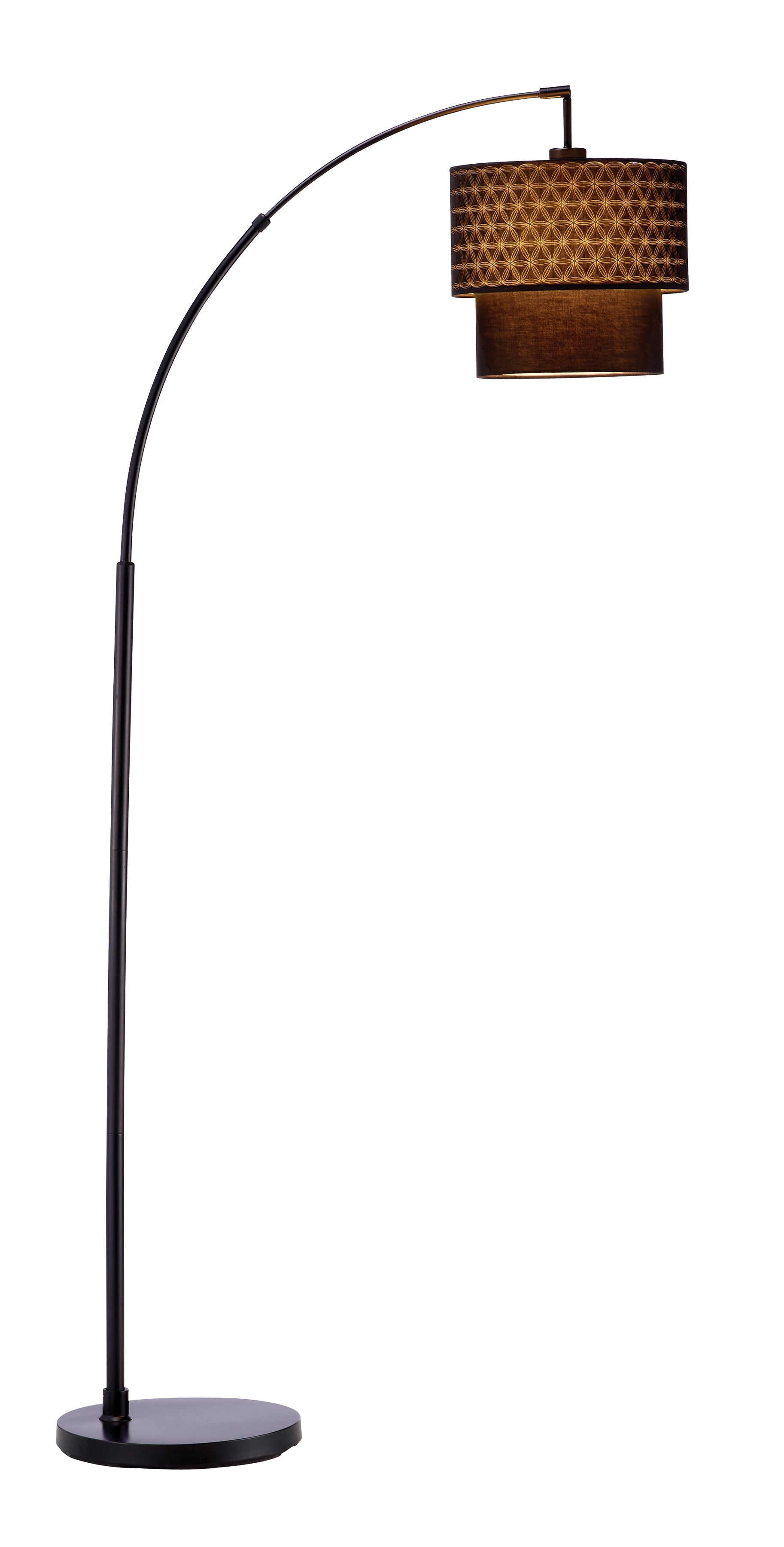 Black Metal Floor Lamp with Adjustable Arc | Floor Lamps | Modishstore