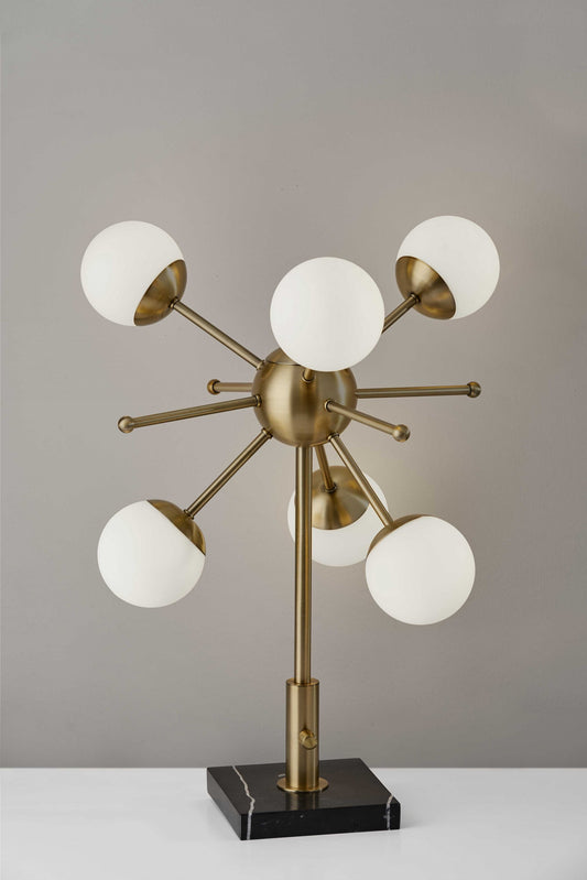 Orbital Sphere Brass LED Table Lamp By Homeroots | Table Lamps | Modishstore