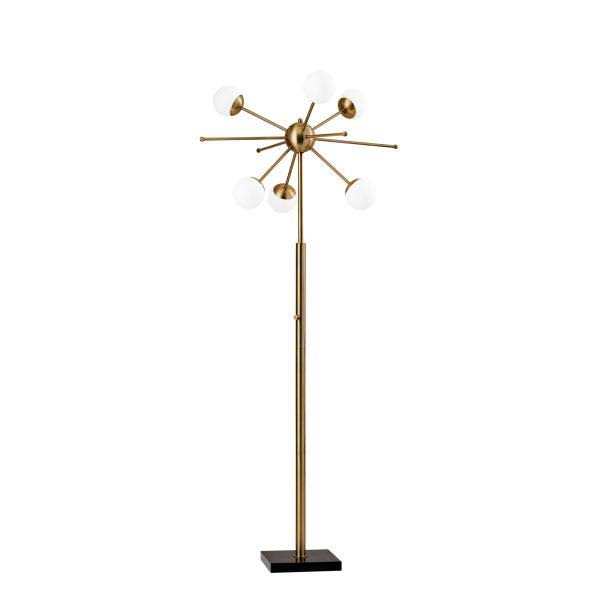 Orbital Sphere Brass Metal LED Floor Lamp By Homeroots | Floor Lamps | Modishstore - 2