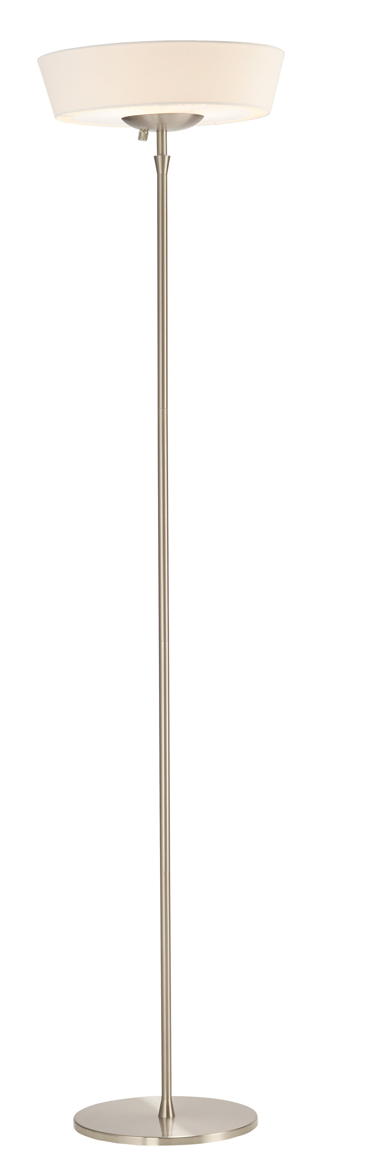 Brushed steel Metal W Torchiere By Homeroots - 372752 | Floor Lamps | Modishstore