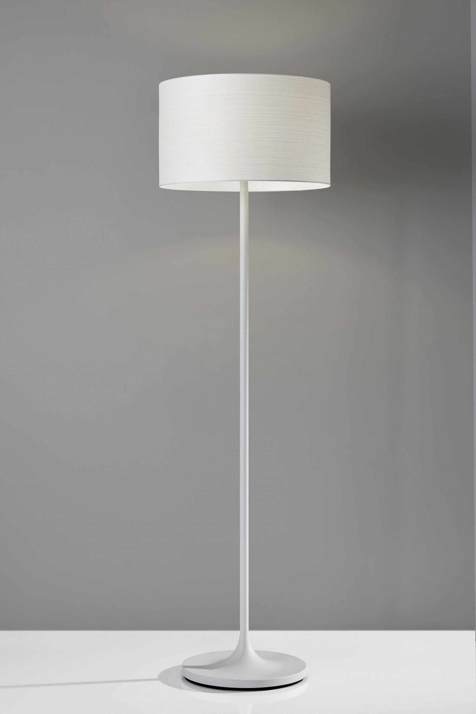 White on White Metal Floor Lamp By Homeroots | Floor Lamps | Modishstore