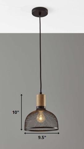 Caged Black Metal Small Ceiling Pendant By Homeroots | Pendant Lamps | Modishstore - 2