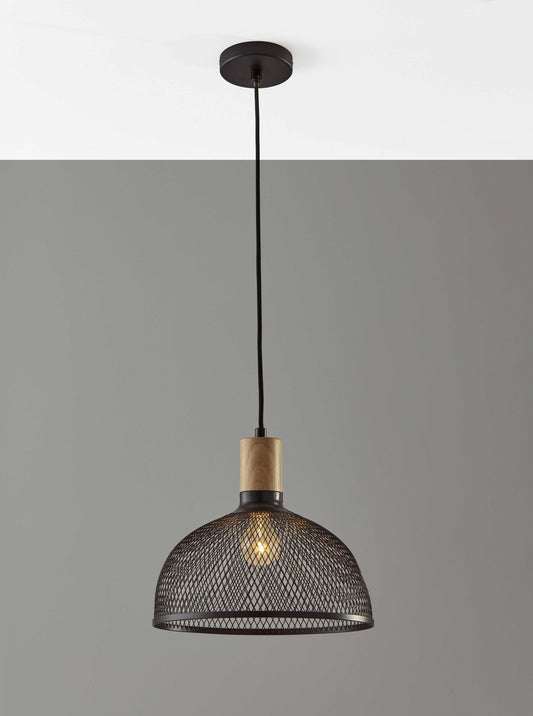 Caged Black Metal Large Ceiling Pendant By Homeroots | Pendant Lamps | Modishstore