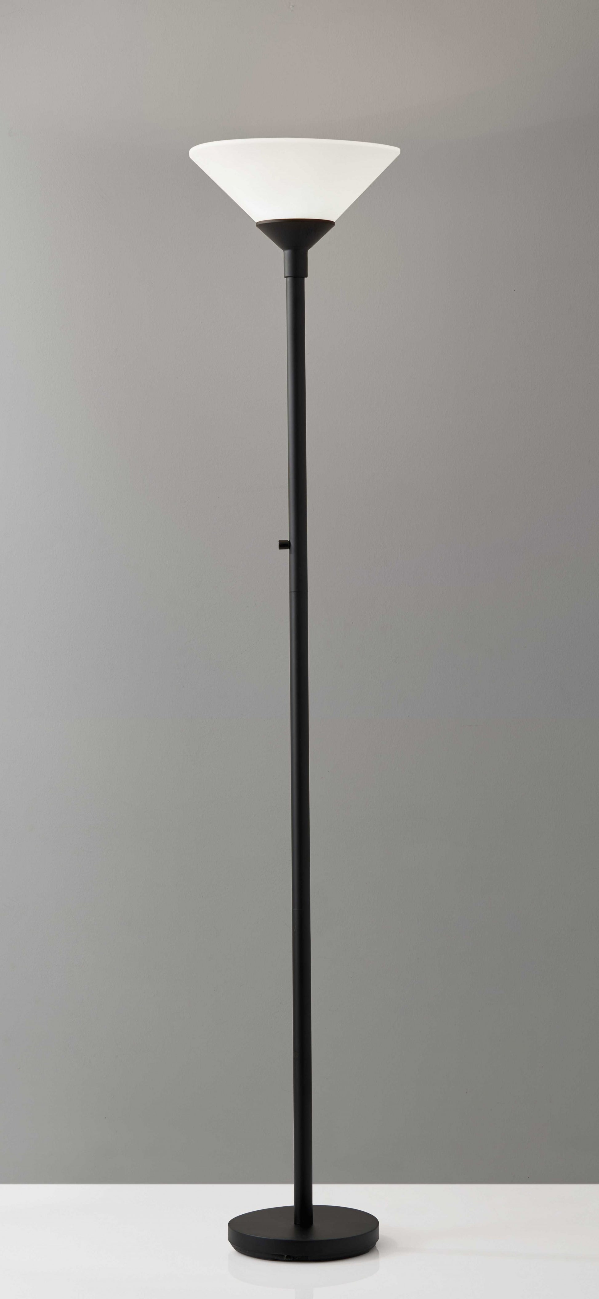 Mod Blackened Metal Torchiere By Homeroots | Floor Lamps | Modishstore