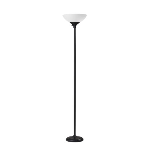 Tailored Black Metal Torchiere with Bright Illumination | Floor Lamps | Modishstore