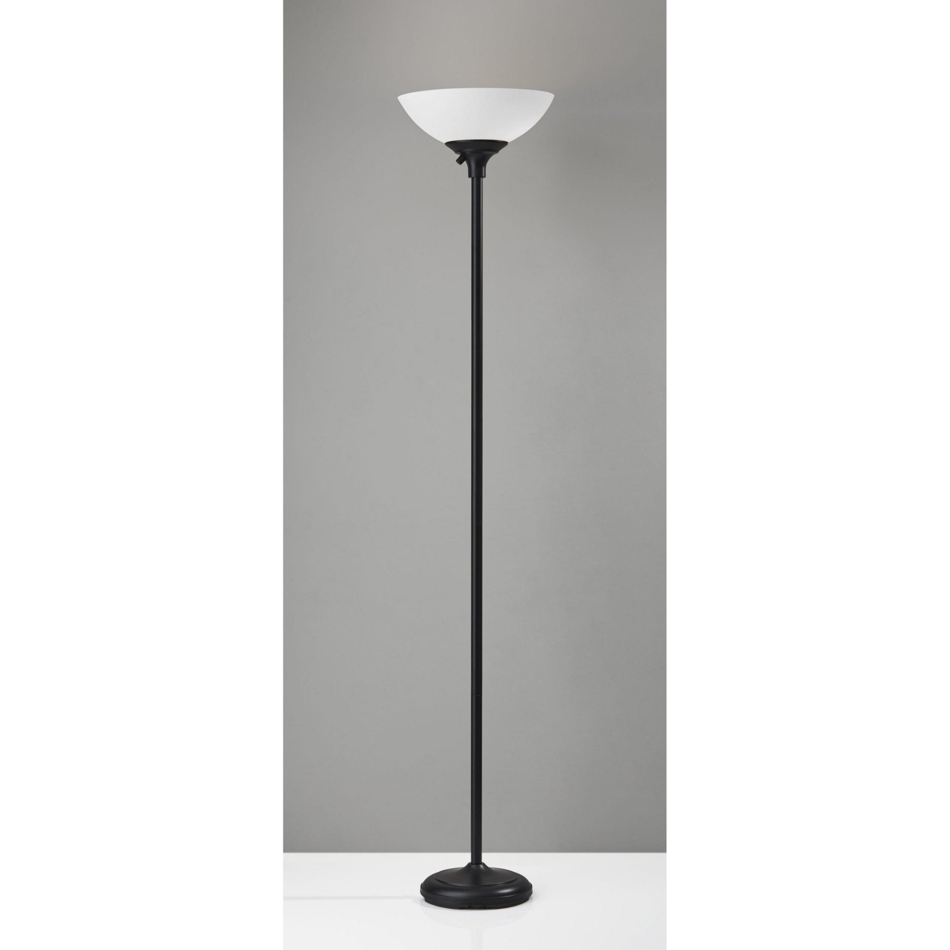 Tailored Black Metal Torchiere with Bright Illumination | Floor Lamps | Modishstore - 2