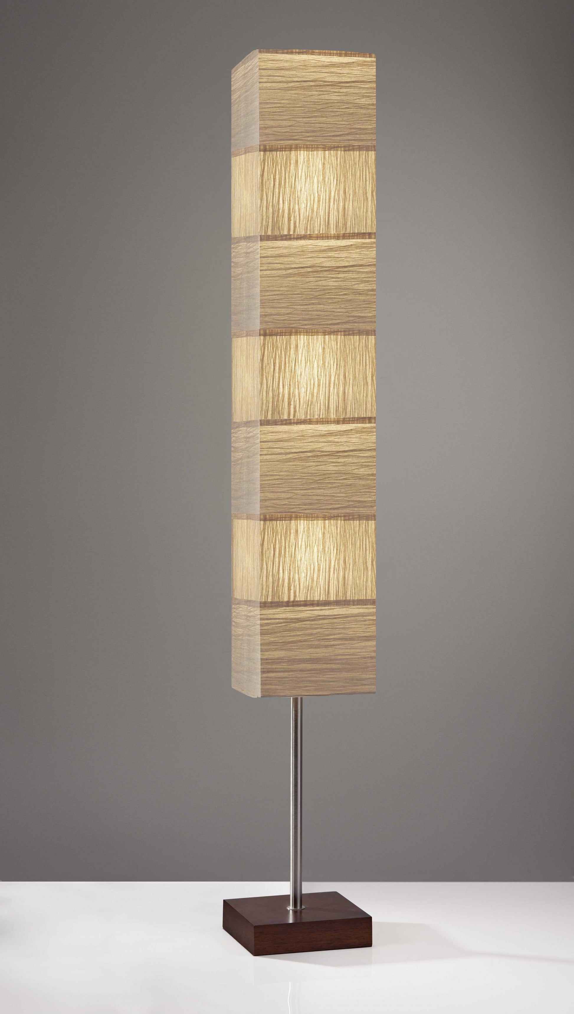 ZigZag Tall Paper Shade Floor Lamp With Walnut Wood Base By Homeroots | Floor Lamps | Modishstore